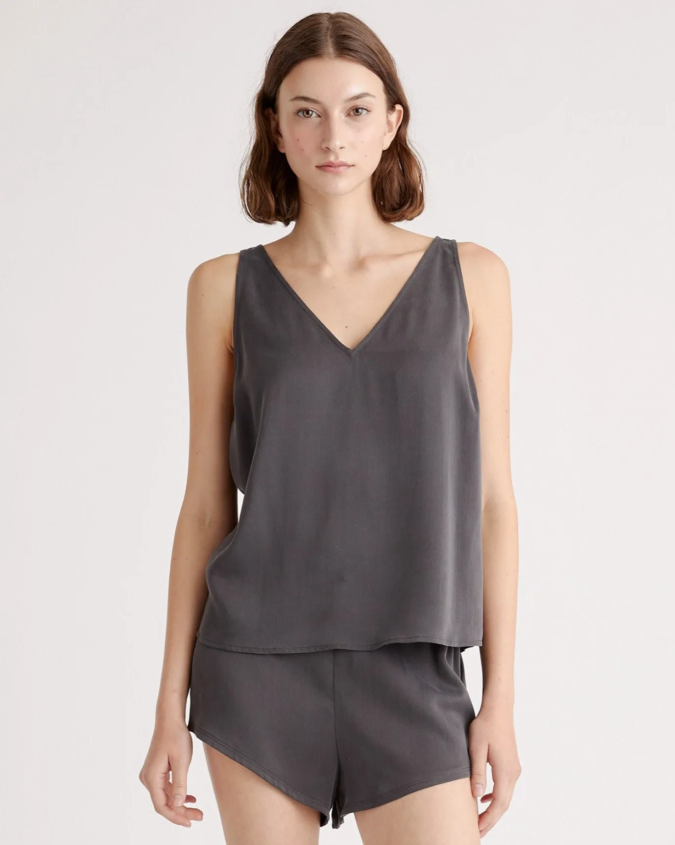 100% Washable Silk Pajama V-Neck Tank