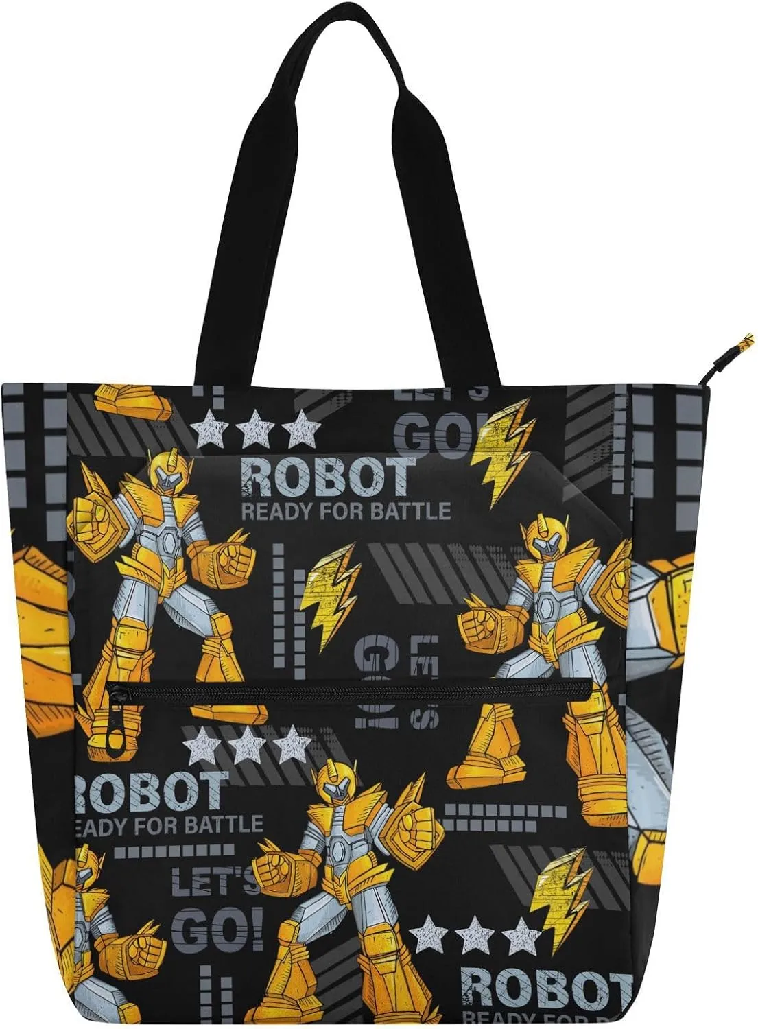 ALAZA Urban Style Robots Tote Bags Backpack for Kids Book Bags School Girls Handbag Purse Reusable Totes for Boys Women Beach Sports Grocery