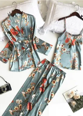 Ashoreshop Indoor Clothing New 3 PCS Women Pajamas Sets