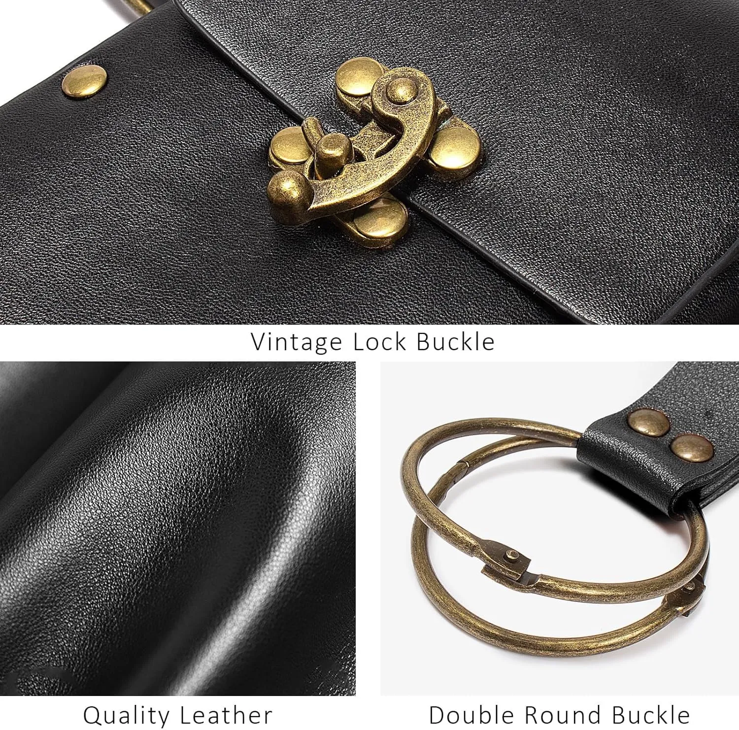 Belt Pouch Waist Bag Fanny Pack Steampunk Phone Holder Casual Medieval Renaissance Cosplay Costume Accessories (1Classic-Black)