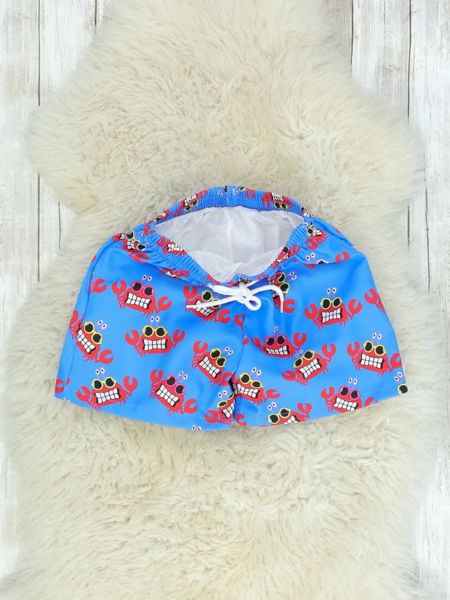 Blue Crabby Swim Trunks