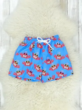 Blue Crabby Swim Trunks