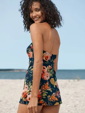 BOUQUET FLORAL RUCHED SWIM DRESS