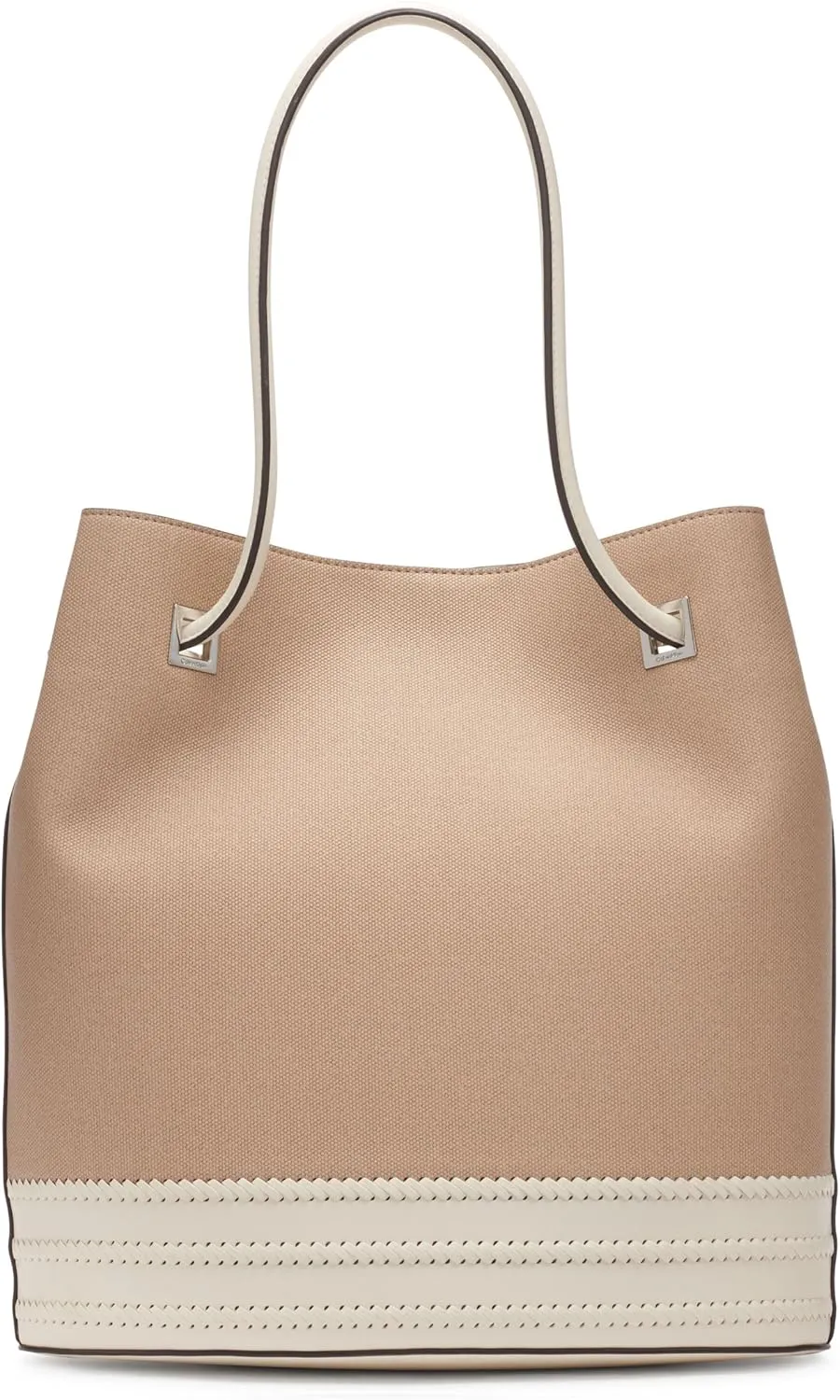 Calvin Klein Ash Tote Bag  North/South, Vegan Leather, 2 Pockets