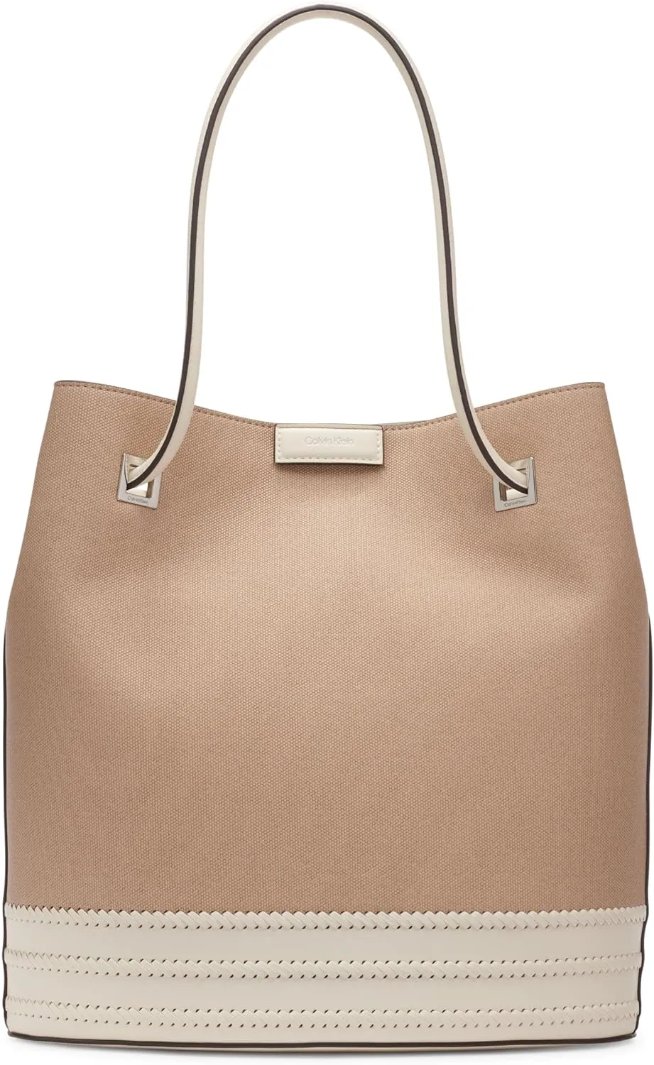 Calvin Klein Ash Tote Bag  North/South, Vegan Leather, 2 Pockets