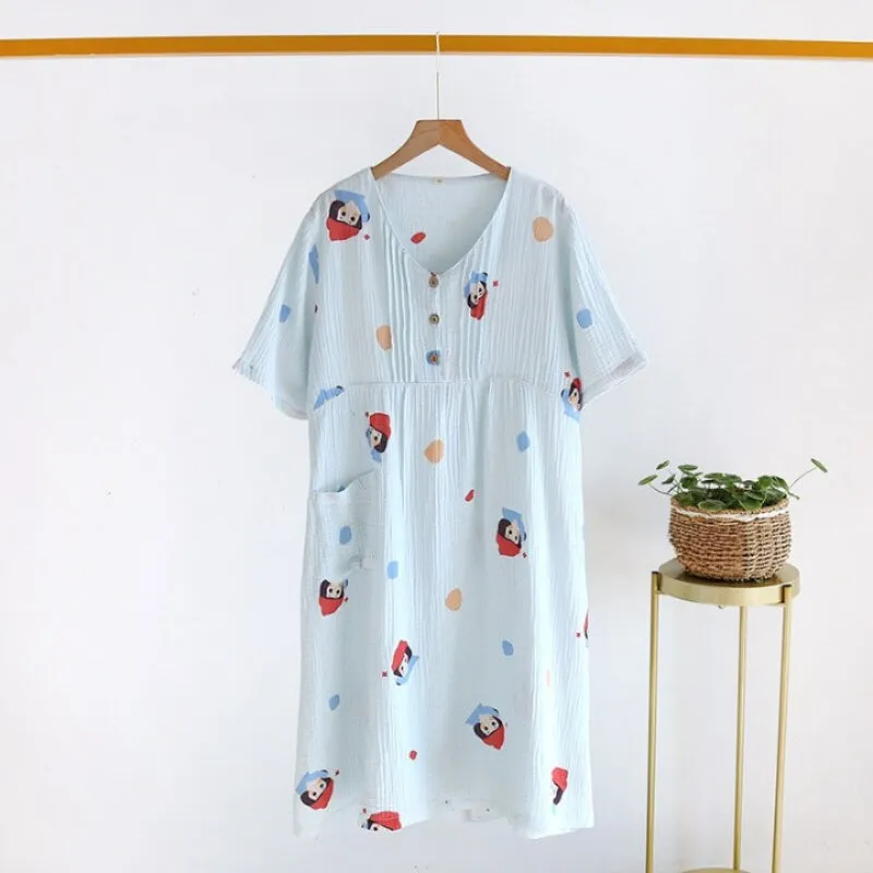 Cartoon Short Sleeve Nightgown