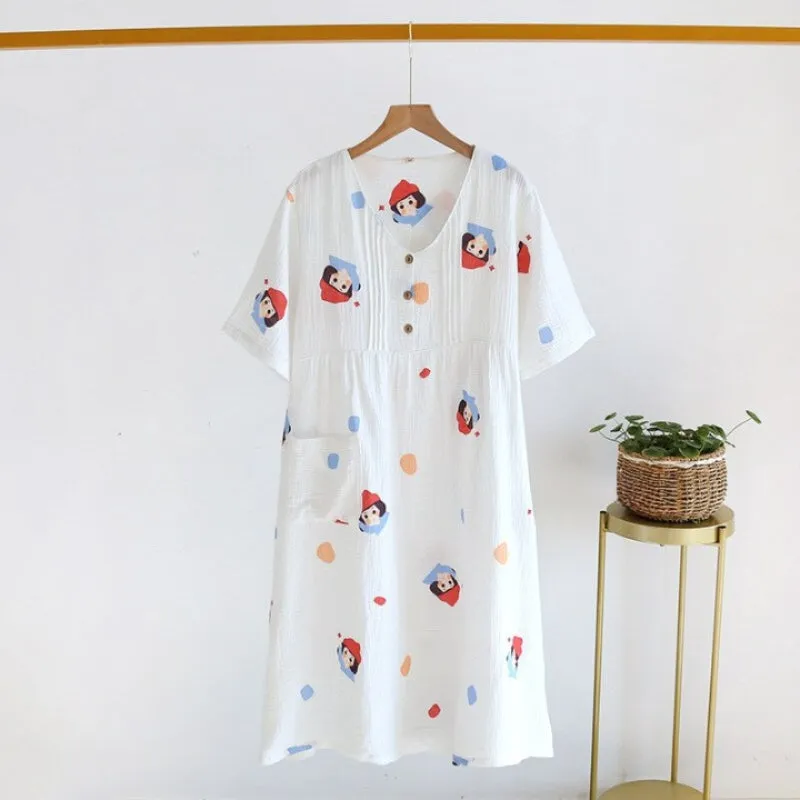 Cartoon Short Sleeve Nightgown