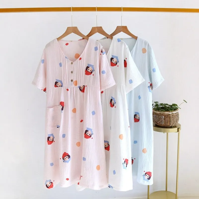 Cartoon Short Sleeve Nightgown