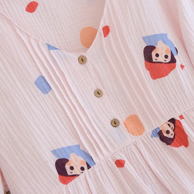 Cartoon Short Sleeve Nightgown