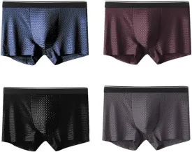 CSCDD Men's Underwear Men's Boxer Briefs Men's Boxer Shorts Men's Boxer Underwear Elastic Waist Ice Silk Mesh