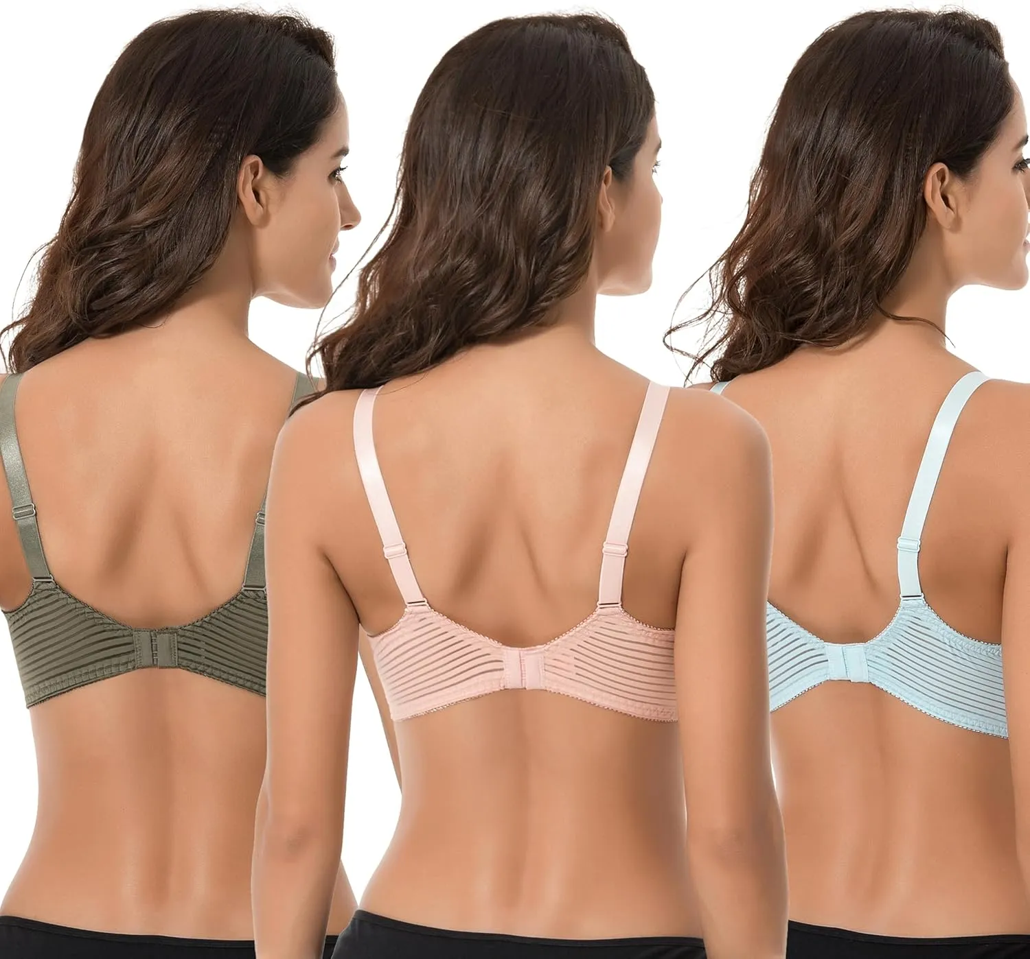 Curve Muse Women's Plus Size Minimizer Unlined Underwire Full Coverage Bra-2 or 3pack