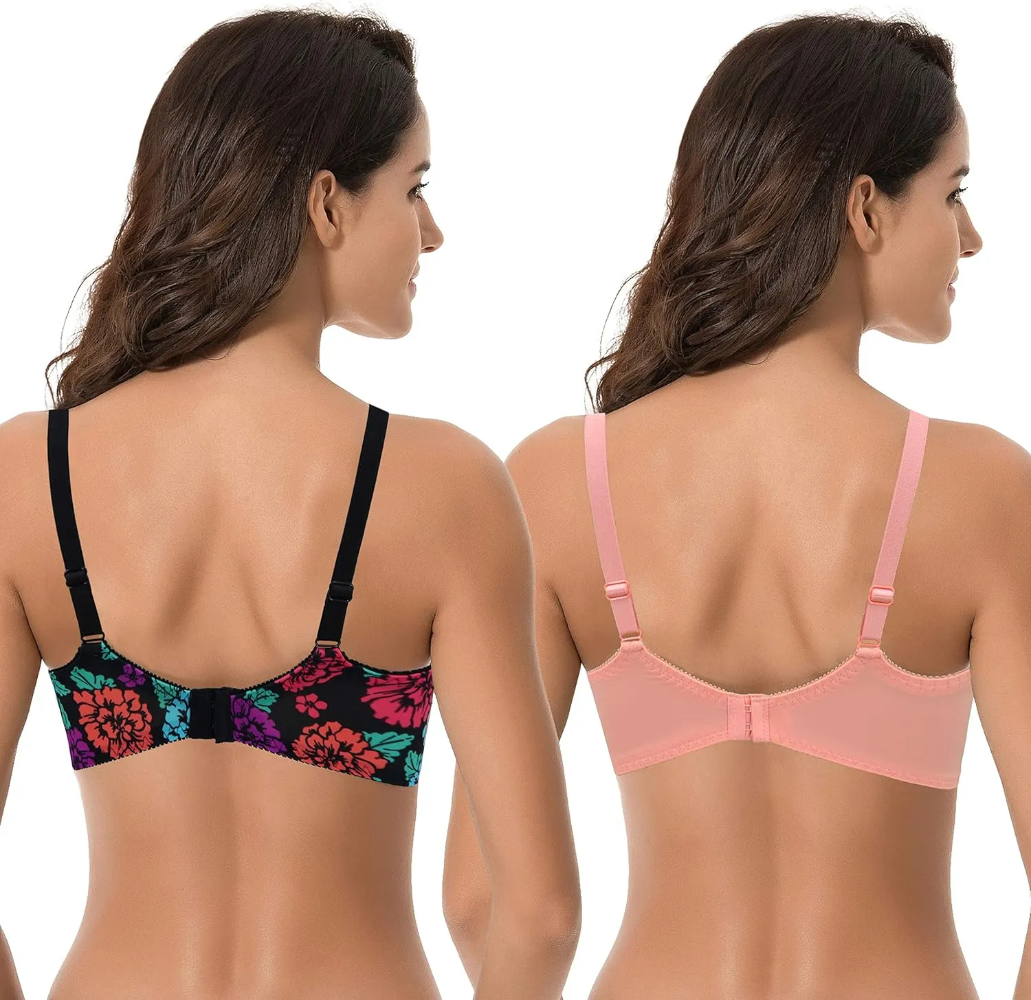 Curve Muse Women's Plus Size Minimizer Unlined Underwire Full Coverage Bra