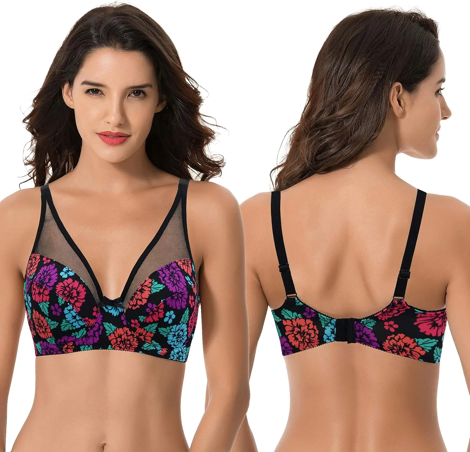 Curve Muse Women's Plus Size Minimizer Unlined Underwire Full Coverage Bra