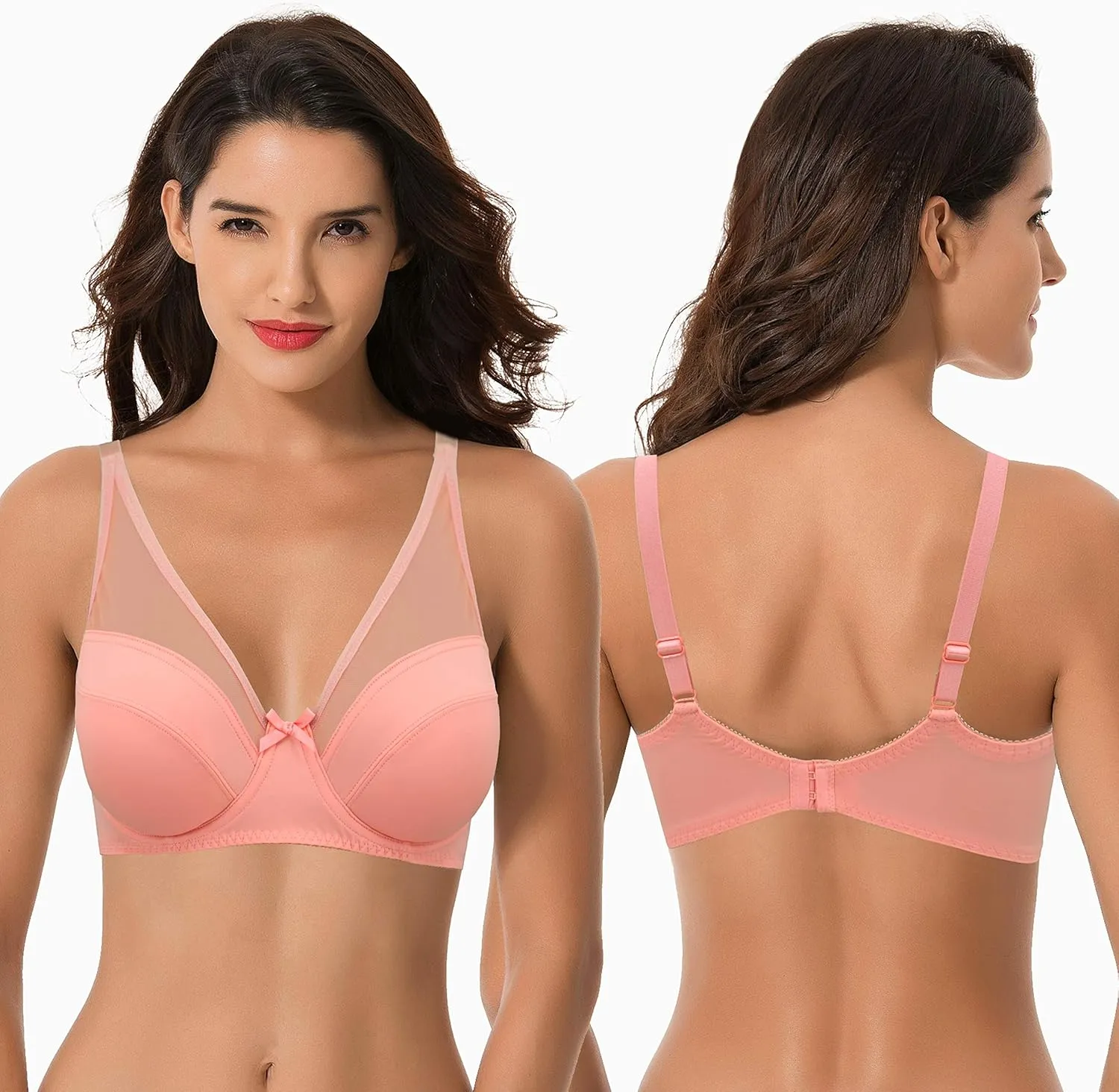Curve Muse Women's Plus Size Minimizer Unlined Underwire Full Coverage Bra