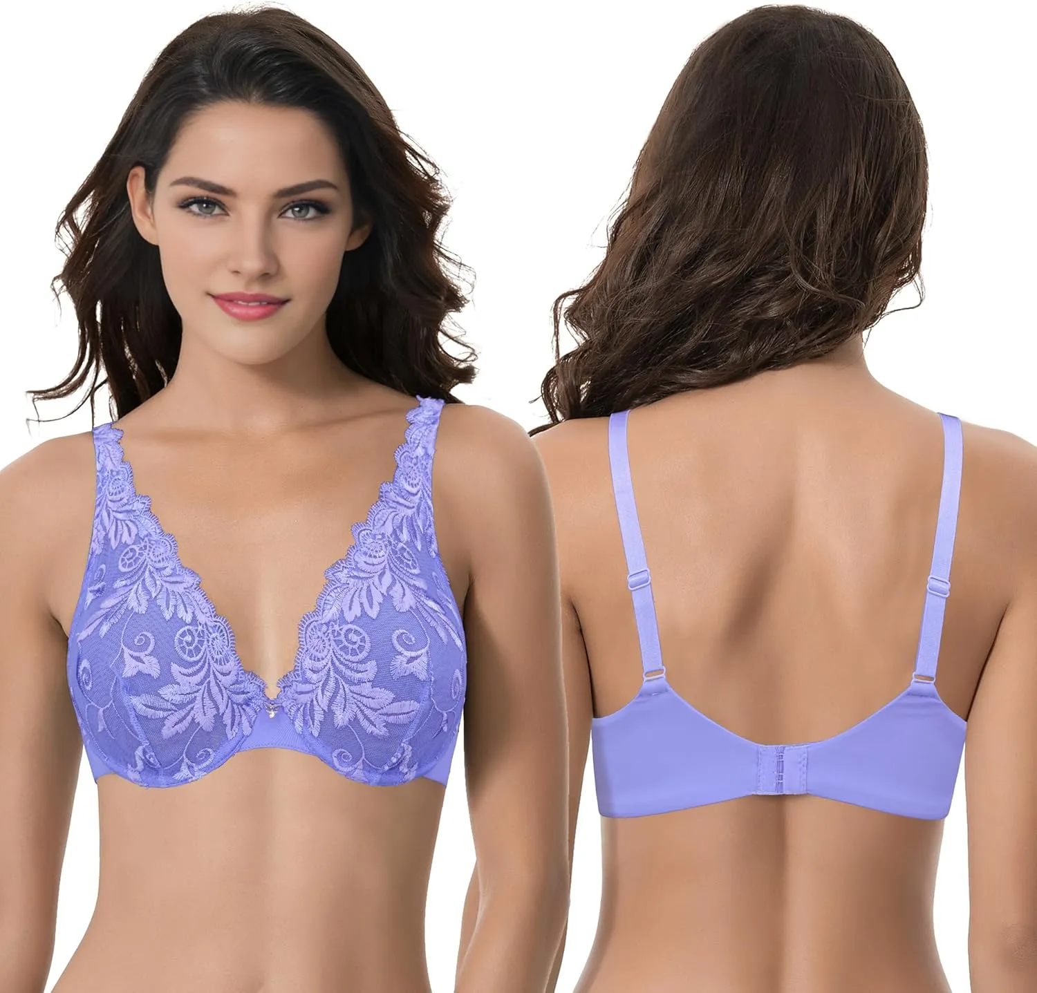 Curve Muse Women's Plus Size Minimizer Unlined Underwire Full Coverage Bra