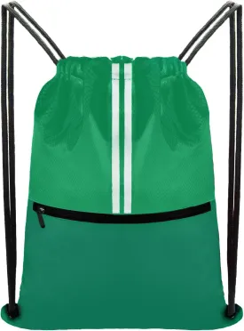 Drawstring Backpack Large Sports Draw String Bag for Women and Men (Green)