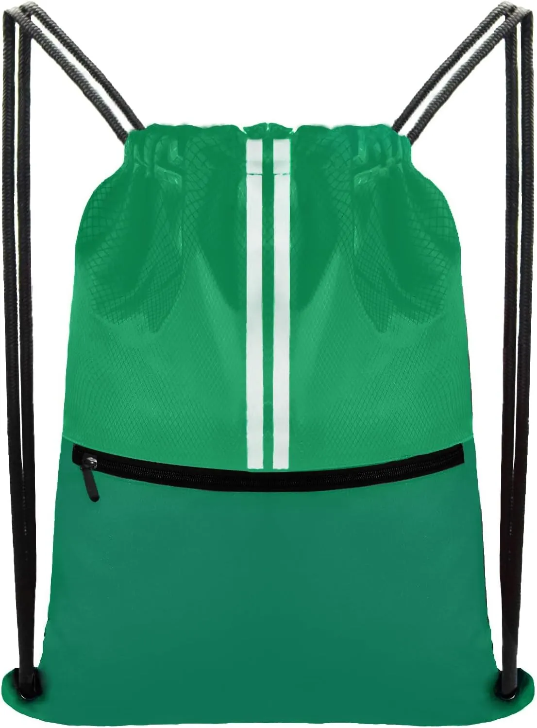 Drawstring Backpack Large Sports Draw String Bag for Women and Men (Green)
