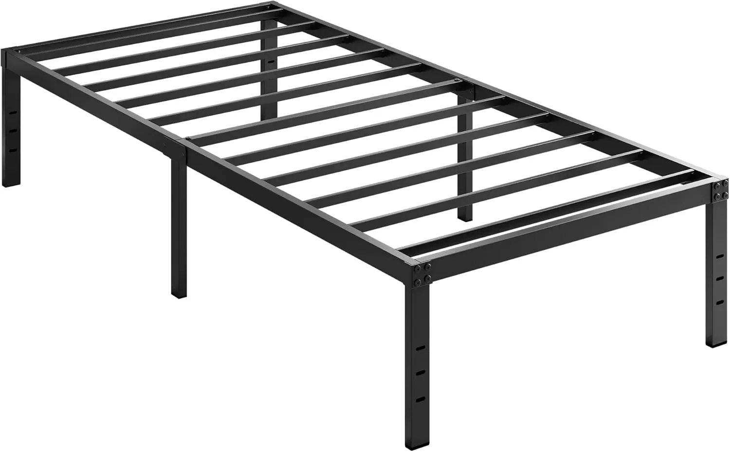 EMODA 14 Inch Twin Bed Frames with Cover Skirt, Heavy Duty Metal Twin Platform Bed Frame No Box Spring Needed, Noise Free, Easy Assembly