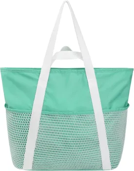F-color Waterproof Beach Bags for Women - Machine Washable Travel Tote Bag with Zipper Cruise Swim Vacation Essentials