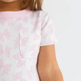 Gingham Bows Big Kid Short Sleeve Nightdress