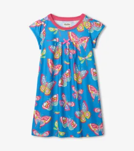 Hatley Short Sleeve Nightdress - Botanical Butterflies