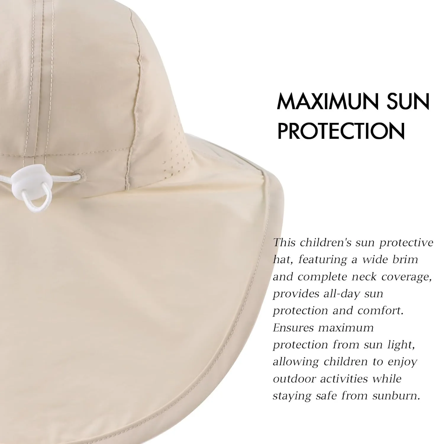 JANGANNSA Baby Sun Hat Boys Girls Infant Toddler Bucket Hat Kids Neck Flap Sun Protect Cap Beach