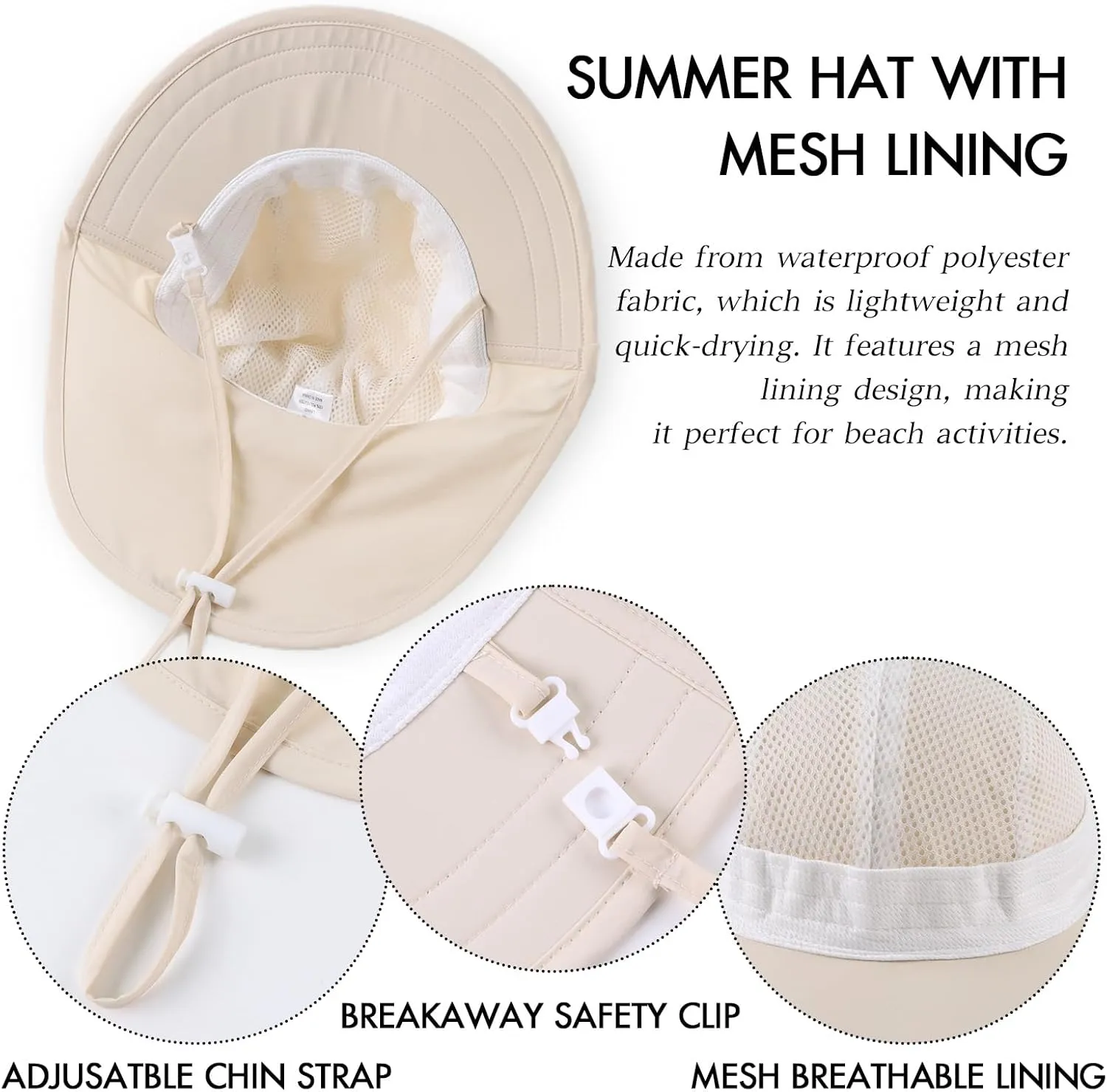 JANGANNSA Baby Sun Hat Boys Girls Infant Toddler Bucket Hat Kids Neck Flap Sun Protect Cap Beach