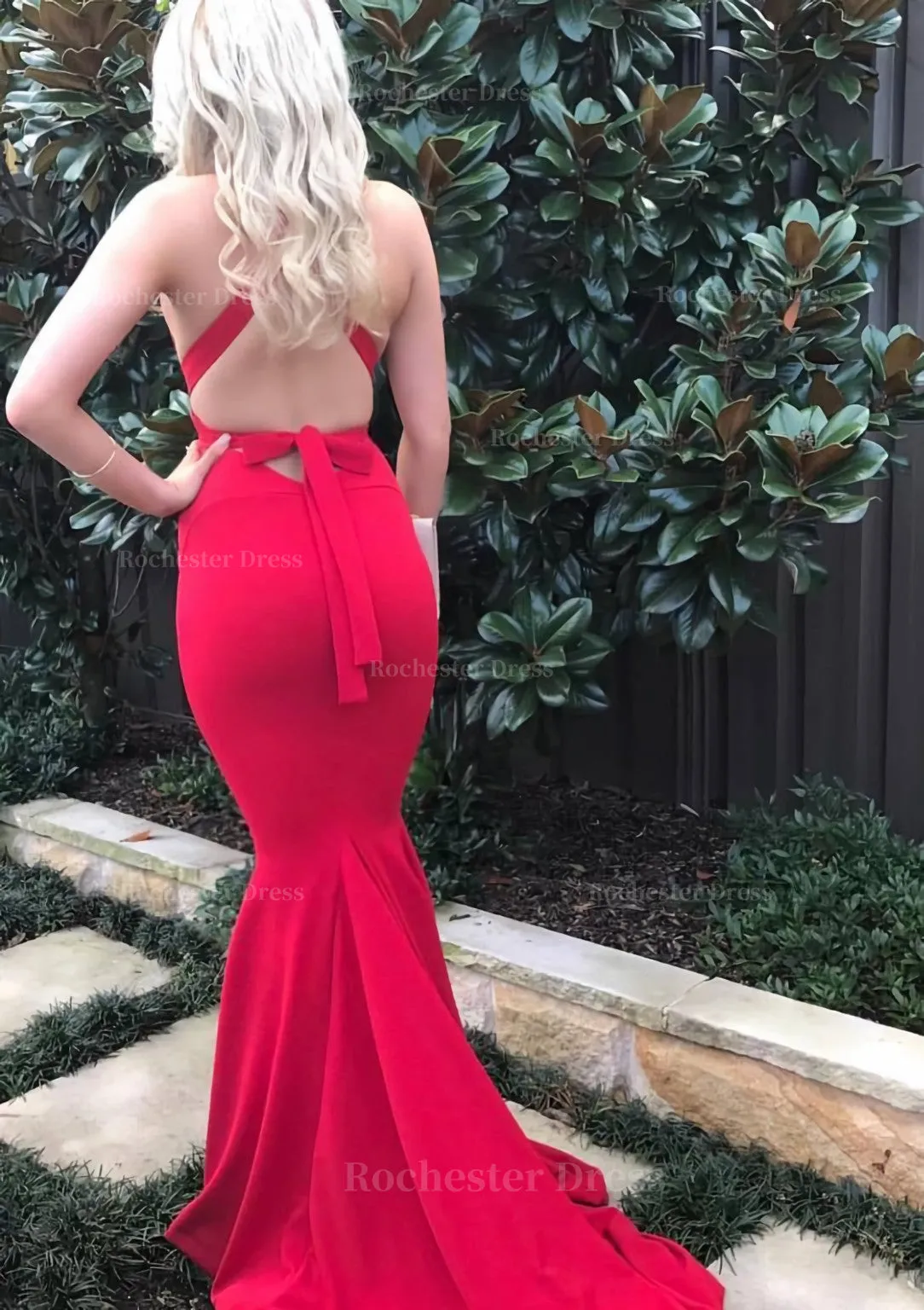 Jersey Prom Dress Trumpet/Mermaid Sleeveless Court Train