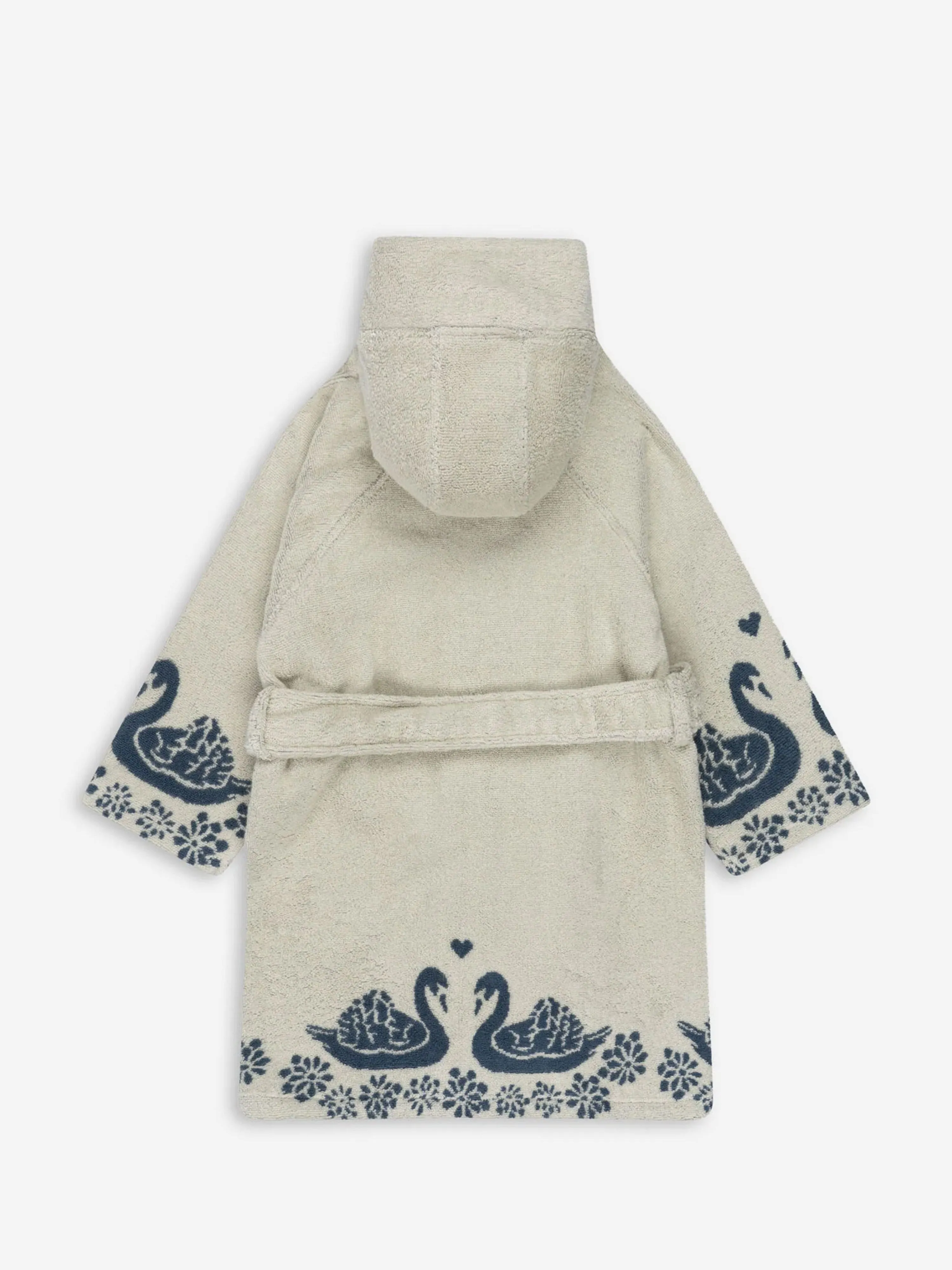 Konges Sløjd Kids Swan Terry Bathrobe in Blue
