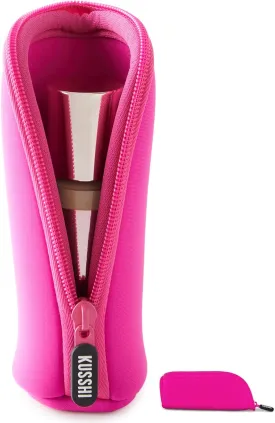 KUSSHI Neoprene Mini Makeup Pouch for Purse and Travel - Small Travel Pouch for Delicate Bottles and Beauty Items - For Foundations, Serums, Perfumes and More - Small Purse Pouch (Size S, Pink)