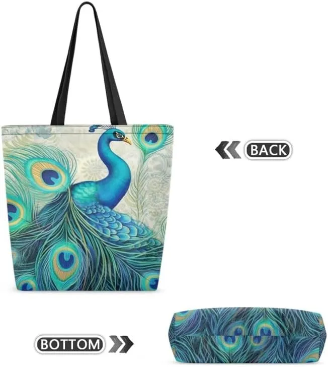 Large Canvas Tote Bag Animal Texture Hobo Purse, Zebra Stripes Reusable Grocery Bag for Shopping, Gym, Travel