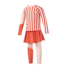 Little Surprise Box Coral Stripes 2pcs Full Length Swimsuit for Girls with UPF 50 