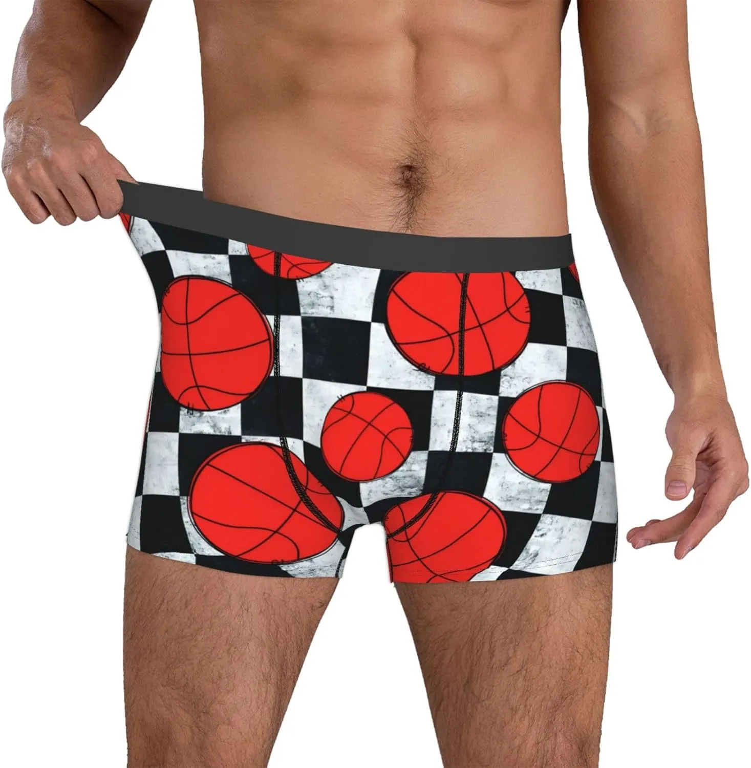 love Basketball Sports Leopard Men's Boxer Briefs Breathable Stretch Underwear Trunks for Men