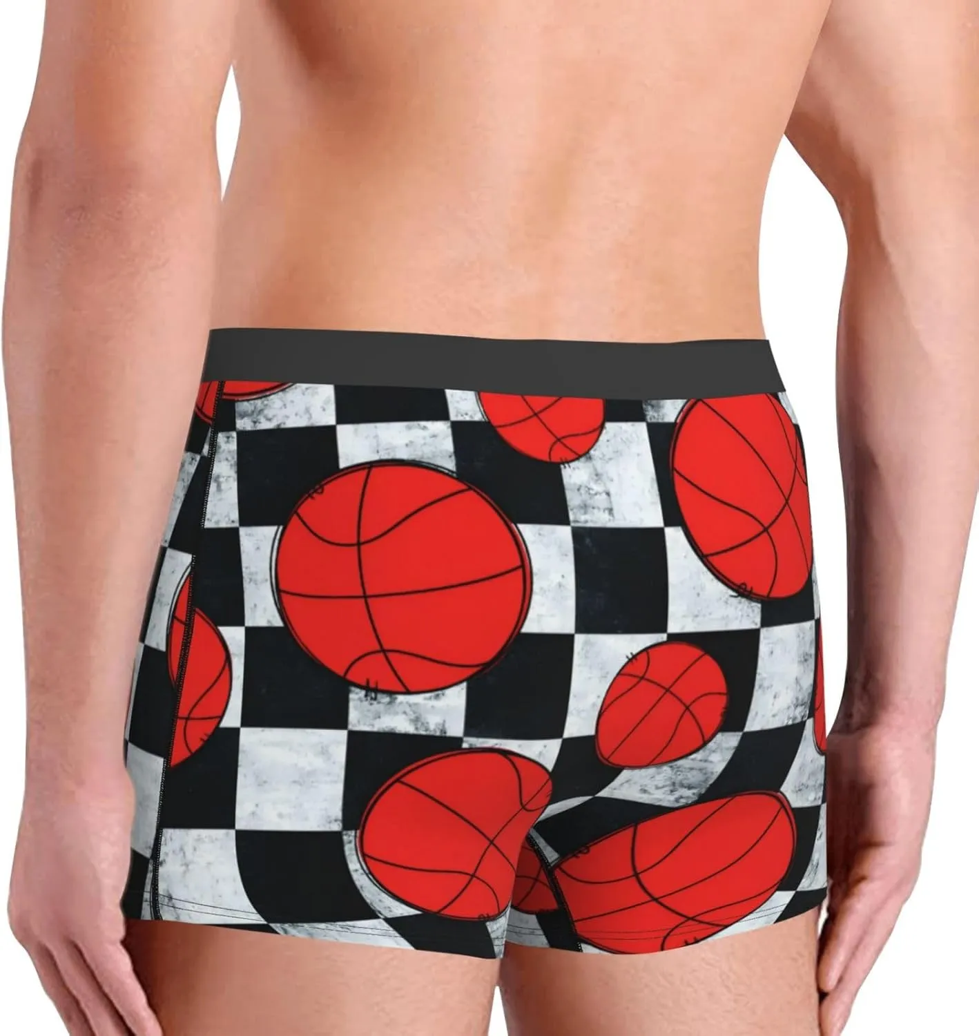 love Basketball Sports Leopard Men's Boxer Briefs Breathable Stretch Underwear Trunks for Men