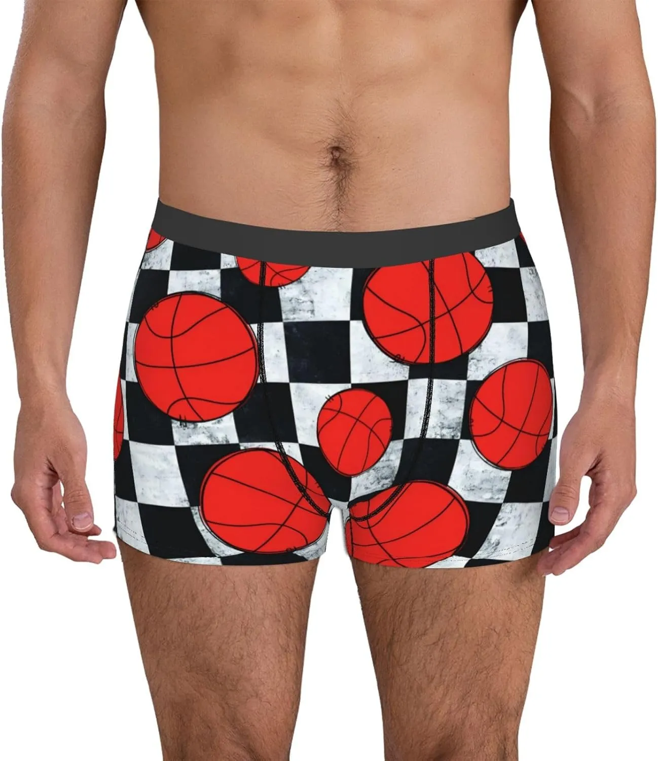 love Basketball Sports Leopard Men's Boxer Briefs Breathable Stretch Underwear Trunks for Men
