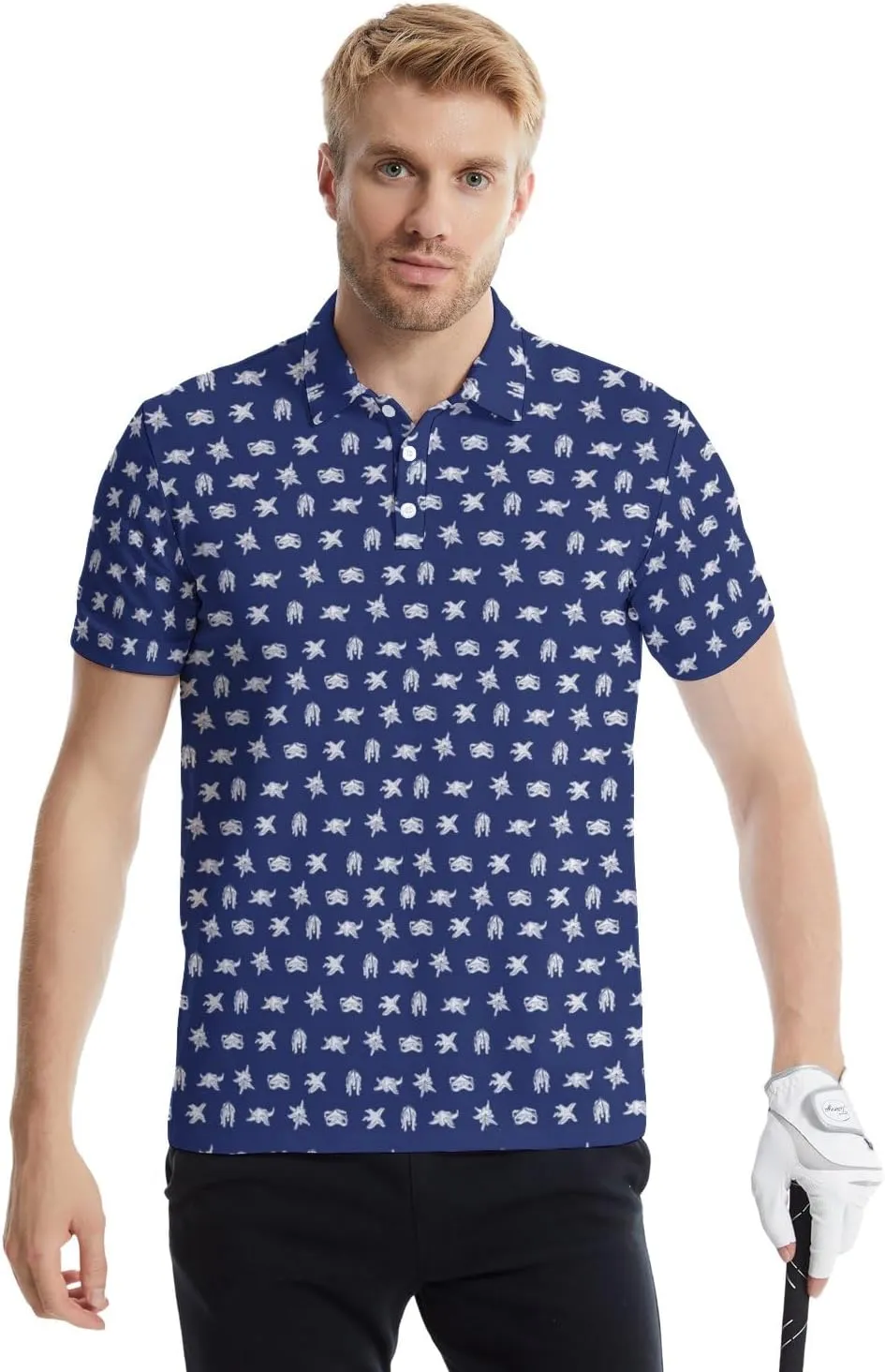 Men's Funny Golf Shirts Hawaiian Polo Shirts 80S Flashes Polo Shirts Funny Hawaiian Beach Summer Golf Polo Shirts