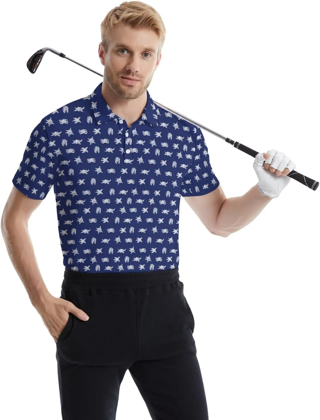 Men's Funny Golf Shirts Hawaiian Polo Shirts 80S Flashes Polo Shirts Funny Hawaiian Beach Summer Golf Polo Shirts