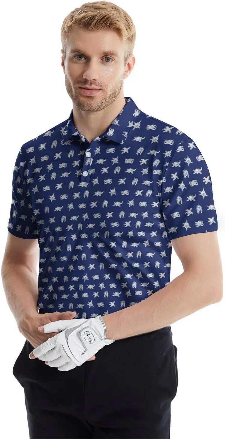 Men's Funny Golf Shirts Hawaiian Polo Shirts 80S Flashes Polo Shirts Funny Hawaiian Beach Summer Golf Polo Shirts