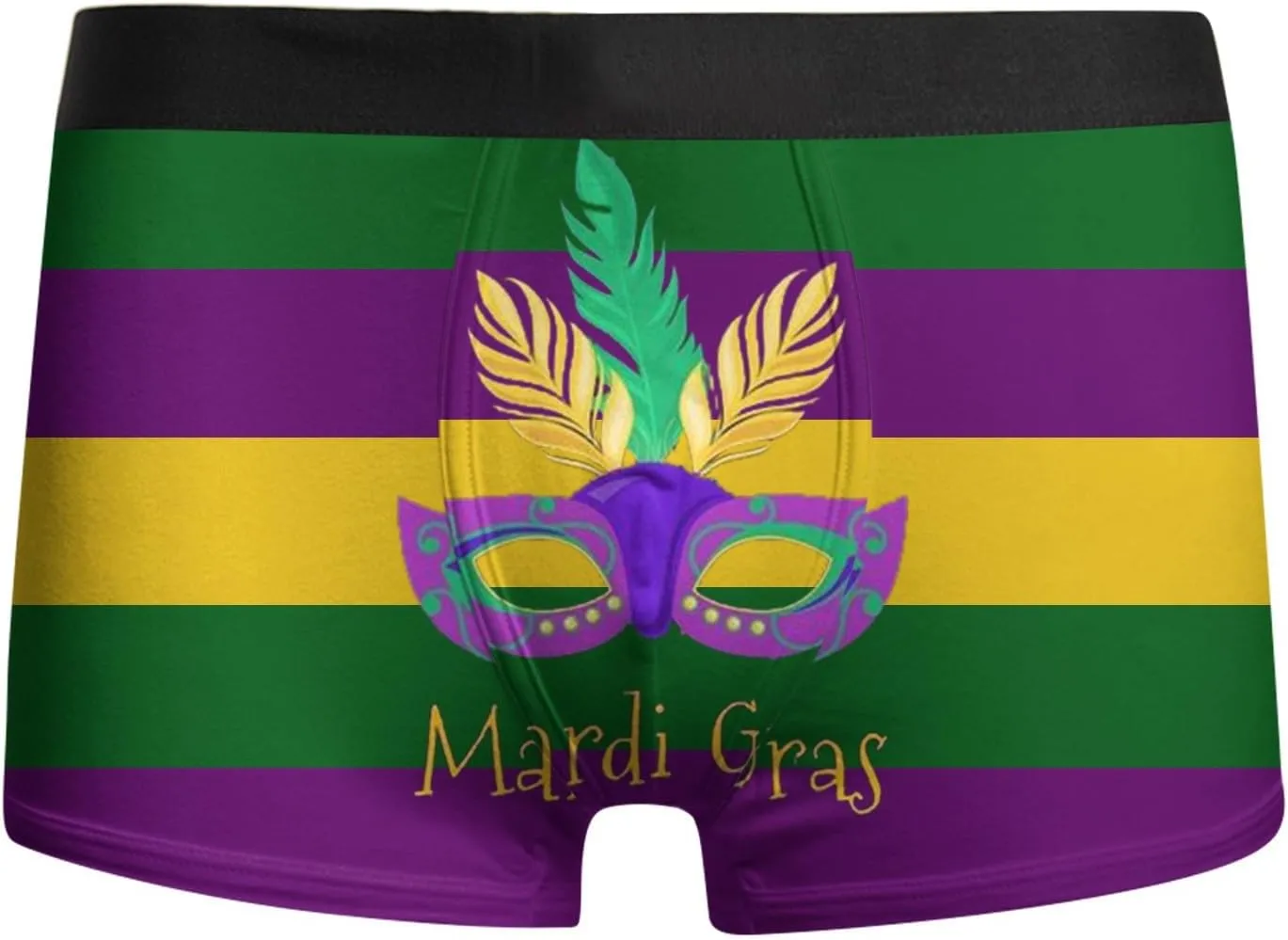 Men's Underwear Grid Fancy Mask Printed Boxer Briefs Comfortable Gym Stretchy Shorts Gifts Gifts for Men
