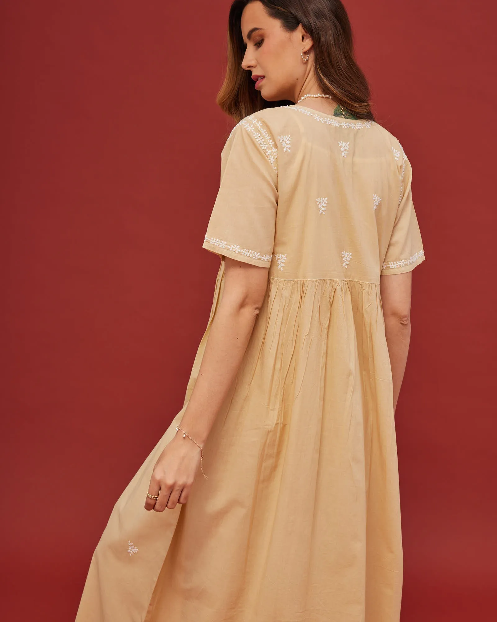 Noor Cream Short Sleeve Nightdress