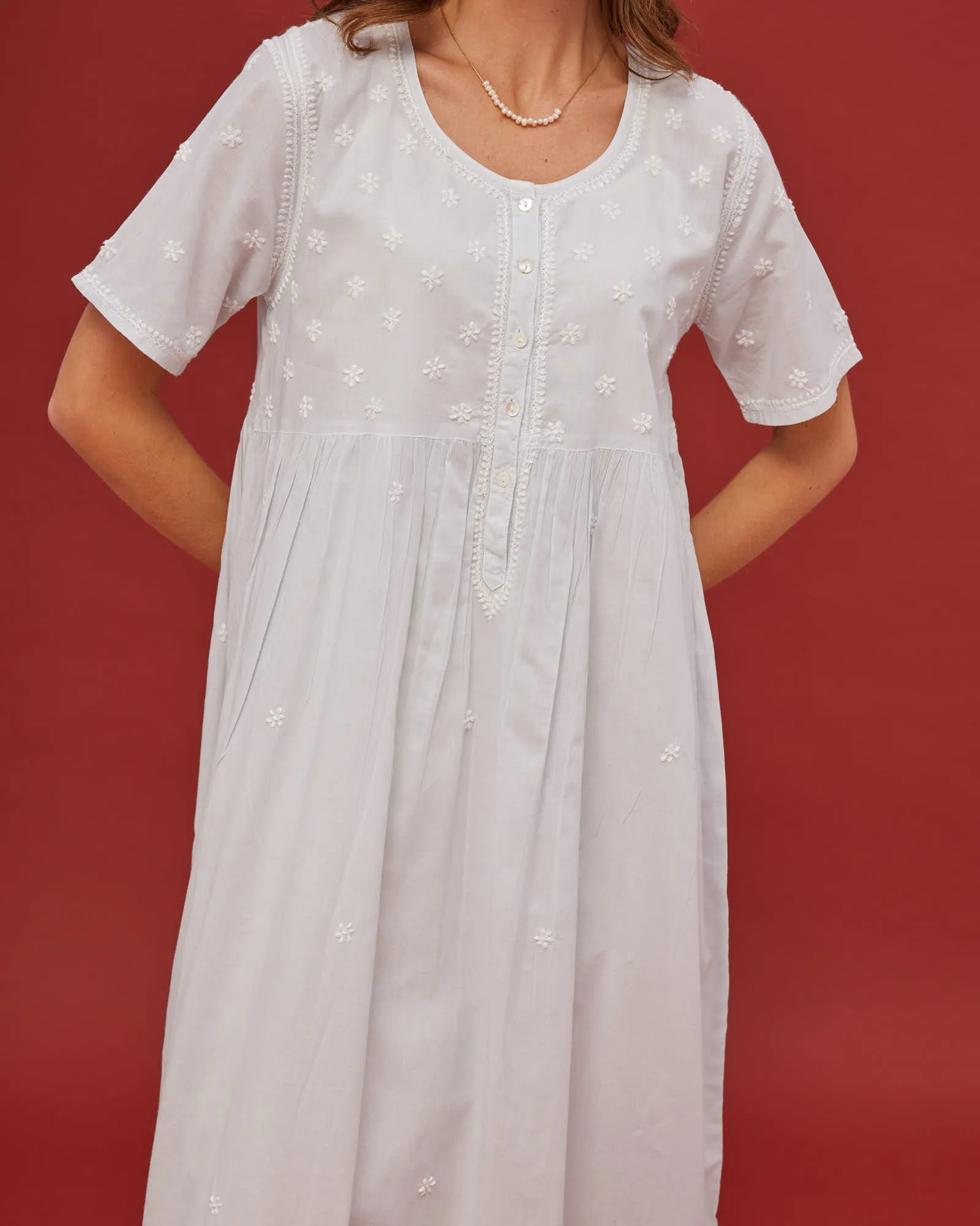 Noor Powder Blue Short Sleeve Nightdress
