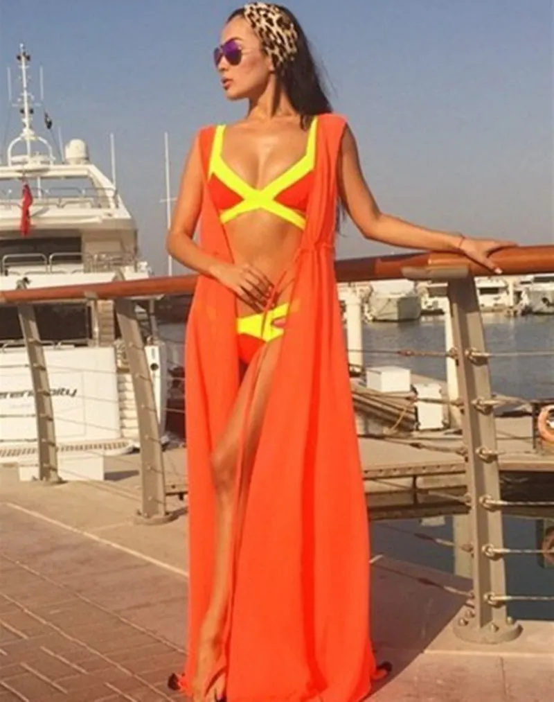 One Size Beach Cover up Candy Color Kaftan Dress