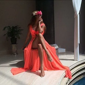 One Size Beach Cover up Candy Color Kaftan Dress