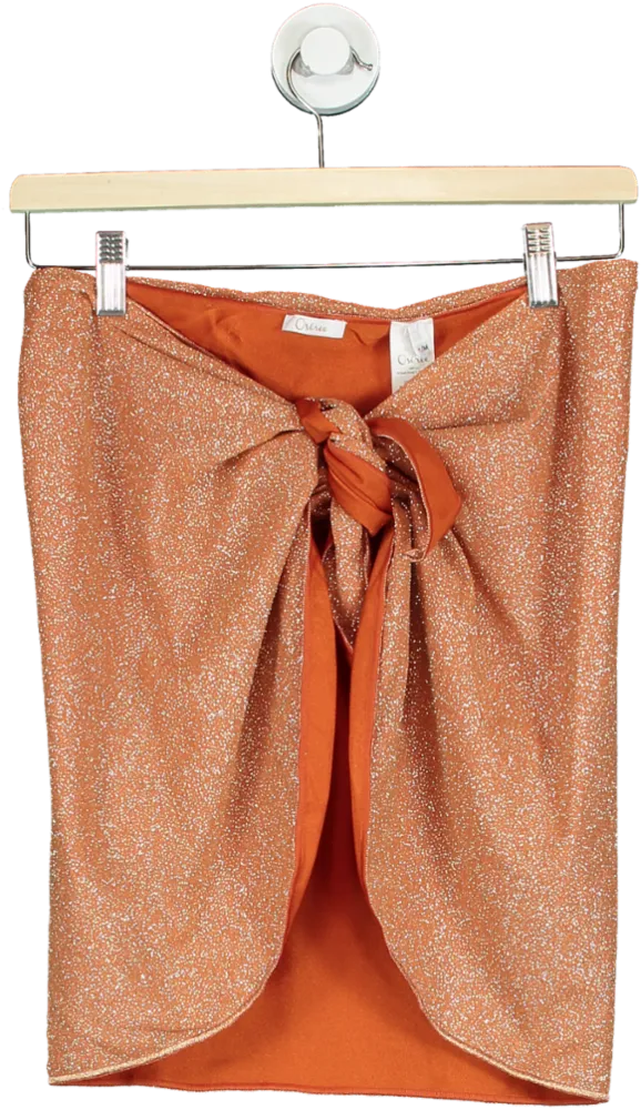 Osèree Orange Glitter Swim Skirt UK S/M