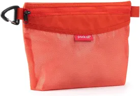 pack all Water-resistant Material Zipper Pouch, Mesh Zipper Bags for Storage, Travel, Office (Orange, Small)