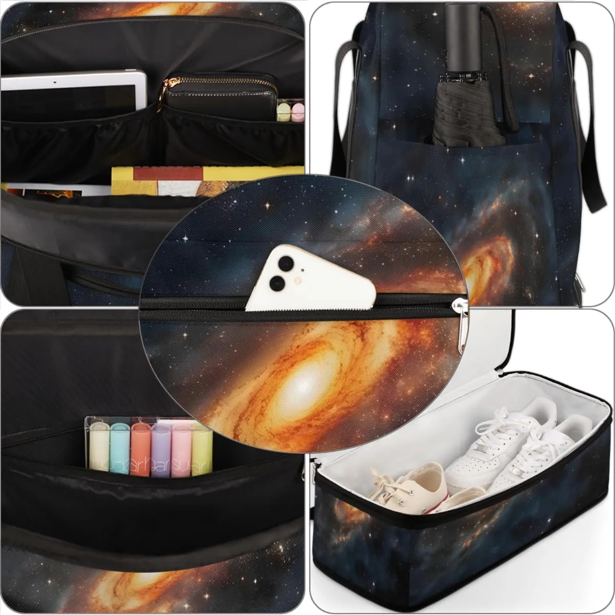 QsirBC Skulls Art Texture Gym Bag for Women Duffle Tote with Shoes Compartment Men Weekender Duffel