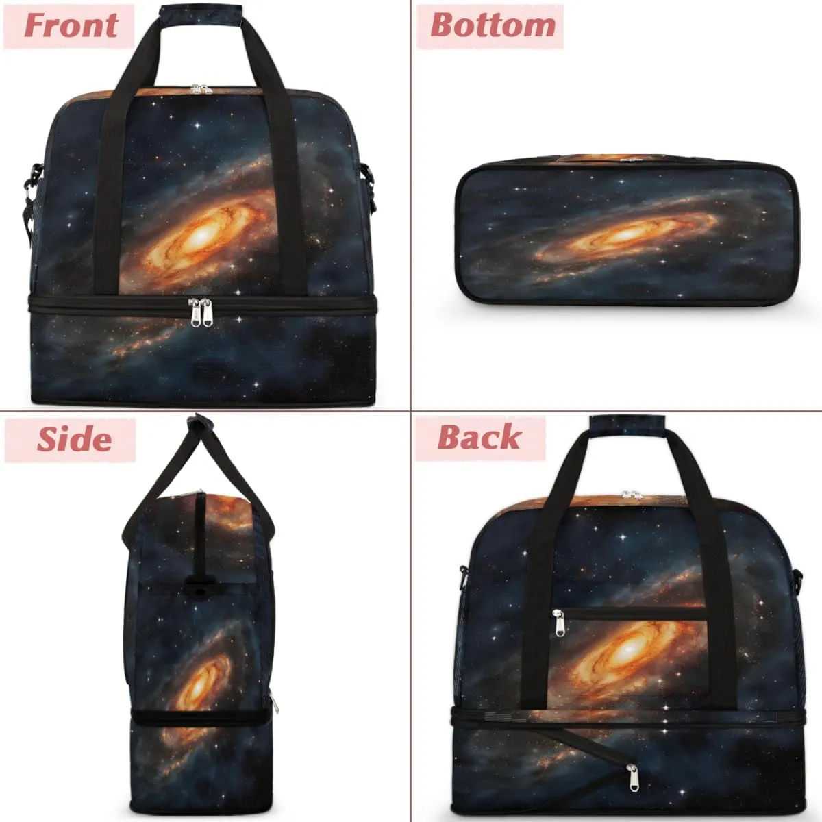 QsirBC Skulls Art Texture Gym Bag for Women Duffle Tote with Shoes Compartment Men Weekender Duffel