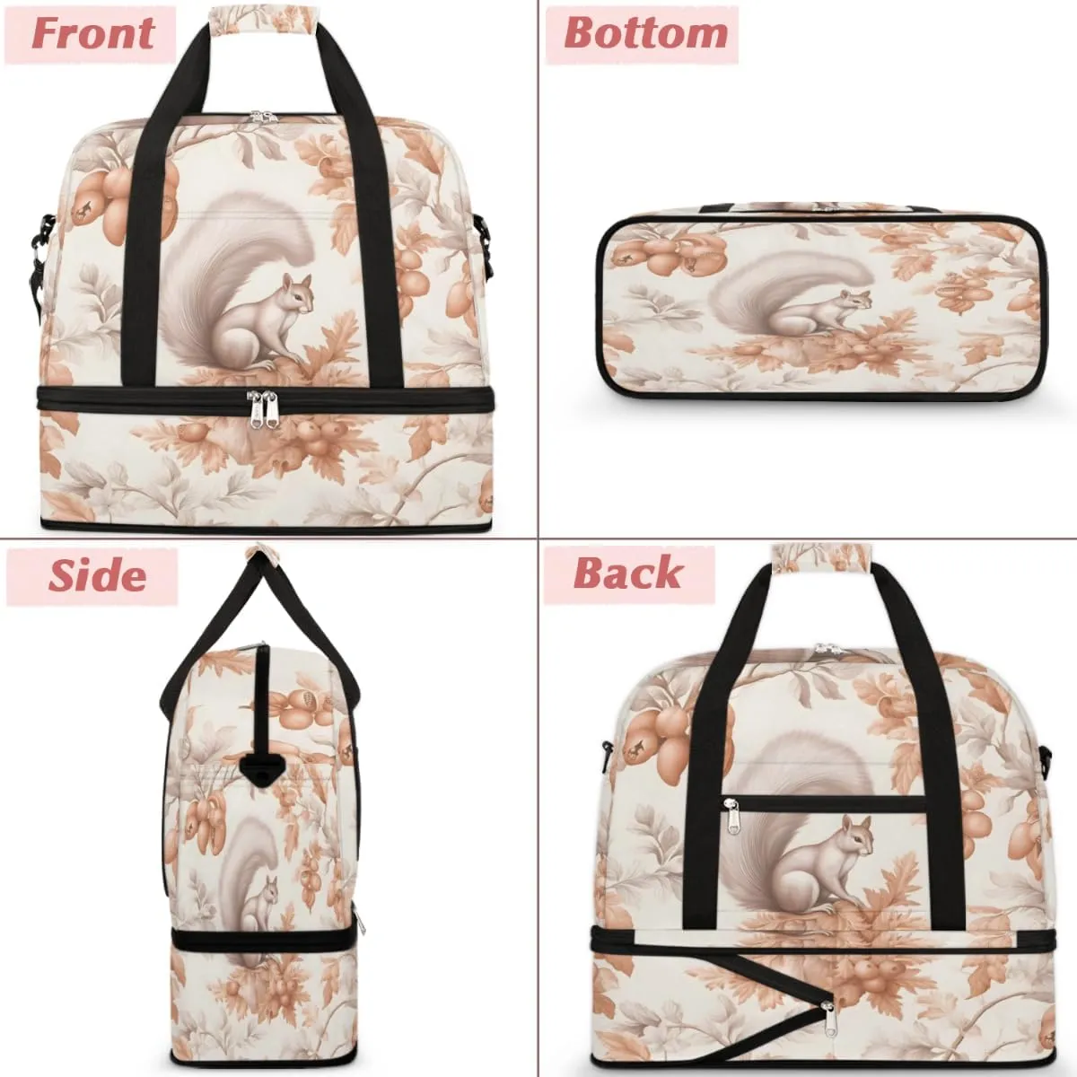 QsirBC Skulls Art Texture Gym Bag for Women Duffle Tote with Shoes Compartment Men Weekender Duffel
