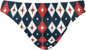 Red Blue Diamond Grid Swim Briefs for Men Swimsuit Bikini Swimwear S B0404777
