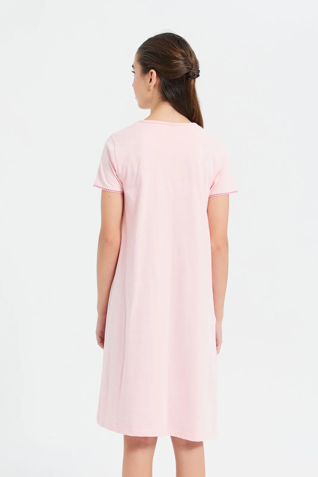 Senior Girls Pink Cat Nightdress